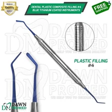 Dental Plastic Composite Filling #4 Blue Titanium Coated Instrument German Grade