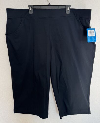 NWT New Columbia Anytime Casual Black Capris Women's Plus Size 3X Omni Shield