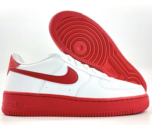 🔥Nike Air Force 1 GS Low White Red Sole 