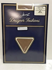 LOT OF 2 Lace Top Thigh Highs Stockings Hanes Designer Fashions BUFF Size medium