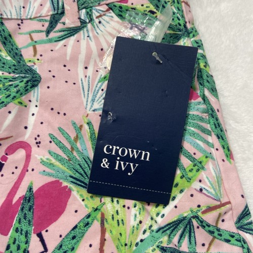 Crown & Ivy Flamingo Scallop Shorts Size 16 Adjustable NWT $34.50 - Picture 3 of 9