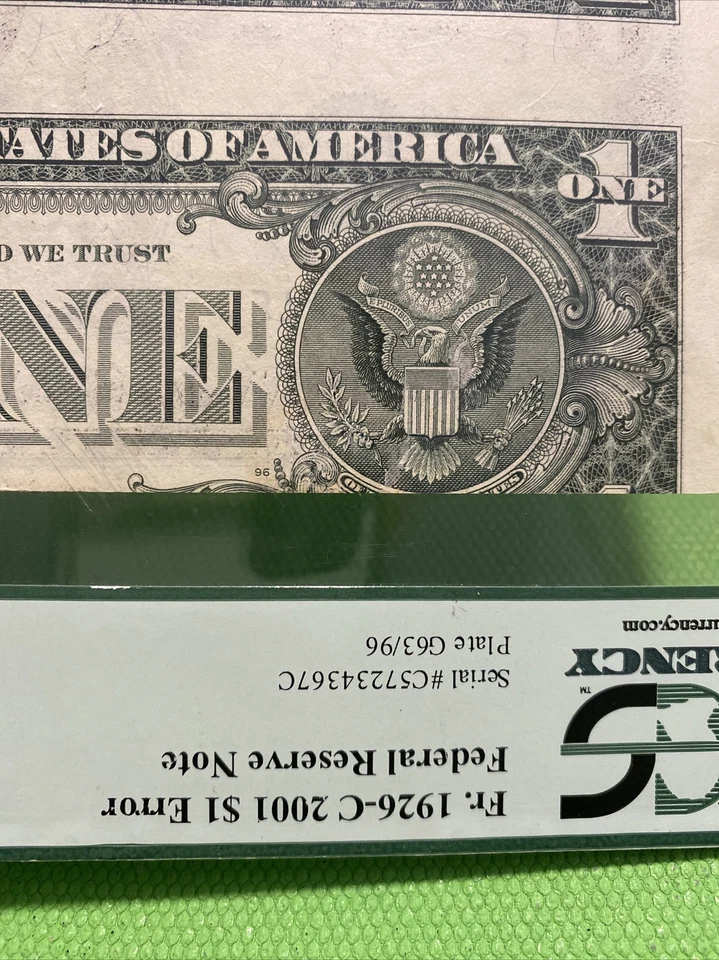 2001 Inverted Back Type Two  Error note upside down PCGS 55 Super Top Rare！ - Image 2 of 4