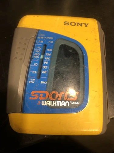 Vintage Sony Sports Walkman AM/FM Cassette WM-FS191 Yellow **DEAL**