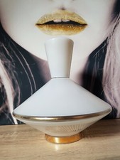 ANCIEN LUSTRE ABAT-JOUR BLANC RÉTRO VINTAGE OPALINE LISERETS OR