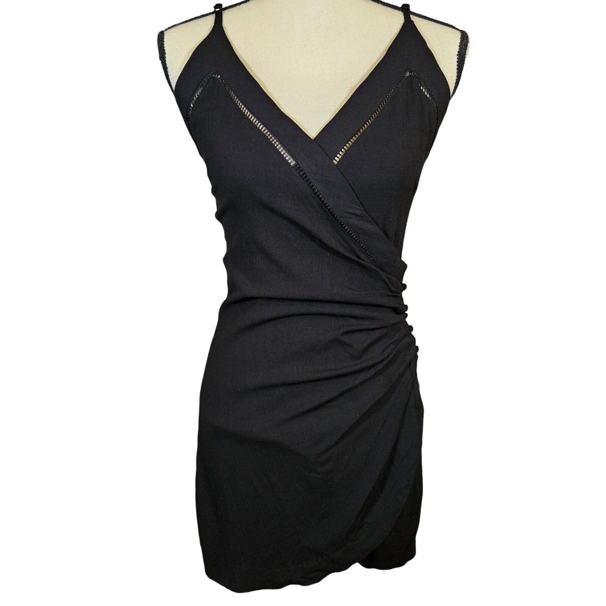 Free People Dylan Mini Slip Dress, Black, Small