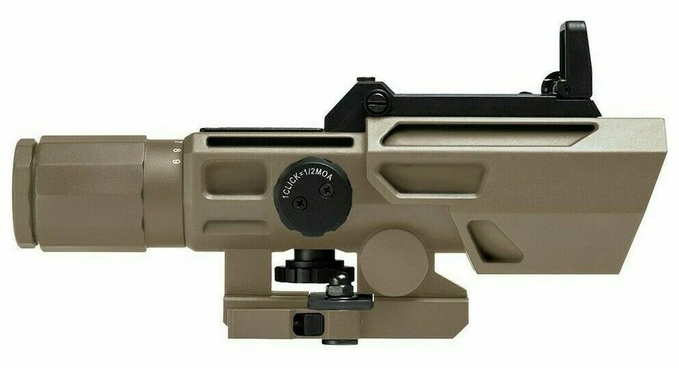 VISM ADO Scope 3-9X42 P4 w/ Flip-Up Red Dot Sight & QR Mount Rifle Scope TAN - Image 2 of 4