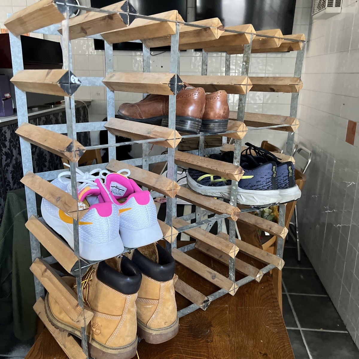 Upcycled Shoe Cabinet Bamboo Storage Cabinet MoNiBloom Large Tier