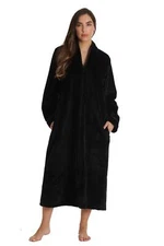 Just Love Textured Plush Zipper Lounger Robe for Women