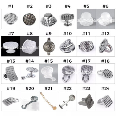 32 Options Dental Orthodontic Bondable Lingual Buttons Round/Rectangular Base