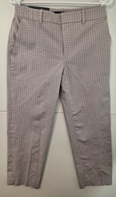 Club Monaco Matie Slim Crop Pants Size 2 NWT Gray Windowpane/Check