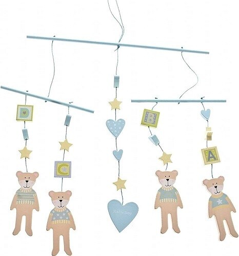Gisela Graham wooden blue teddy mobile