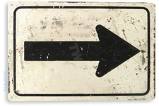 TIN SIGN Arrow Street Sign, Distressed, Garage, Shop, Cave, Metal Décor, A354
