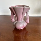 Niloak Pottery Arkansas 6" Ozark Dawn (rose & blue) Wing Handled Vase! 1930's