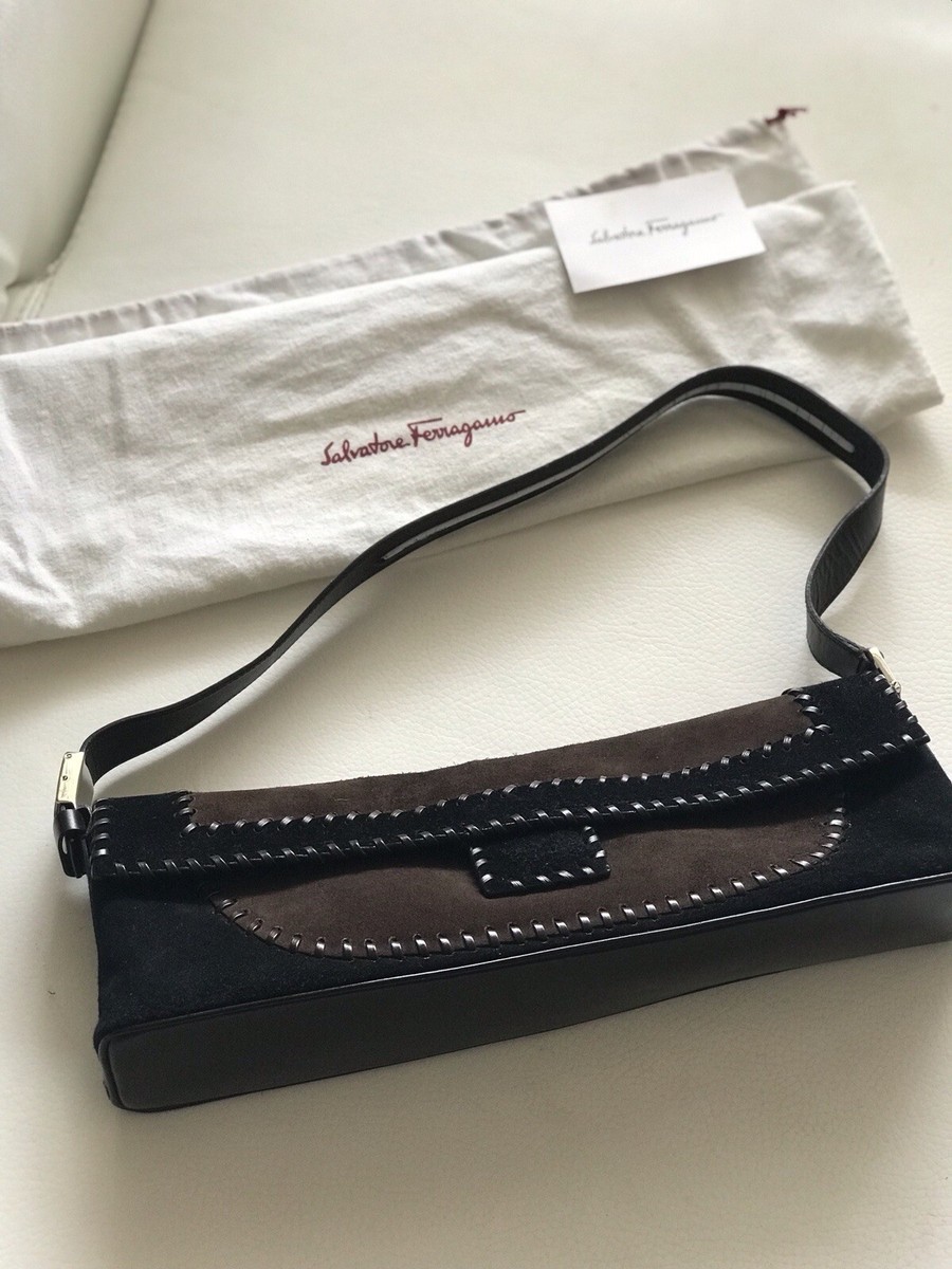 【関税&送料込】Salvatore Ferragamo Leather And Suede Achill NWT SALVATORE FERRAGAMO Suede/Leather,Black/Brown.Elegant