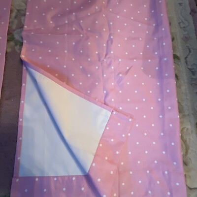 2 Eclipse Room Darkening Curtain Panels Pink With White Dots  42'' X 84''