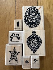 Stampin' Up Set Ornate Ornaments 1998 holiday tags Christmas Set Of 7.