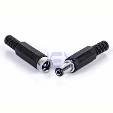 DIY DC Power Cable Repair Connector 2.1mm x 5.5mm to Solder Tab Adapter CCTV