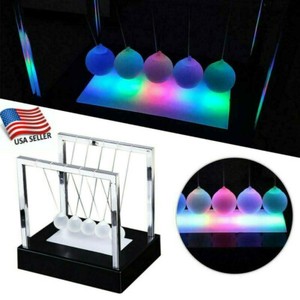Newtons Cradle Led Light Up Kinetic Energy Home Office Newtons Cradle Led Light Up Kinetic Energy Home Office