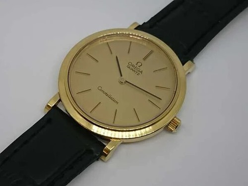 OMEGA Rzadki Old Quartz Cal.1330 Constellation YGP Złota tarcza 34mm Zegarek męski - Zdjęcie 3 z 6