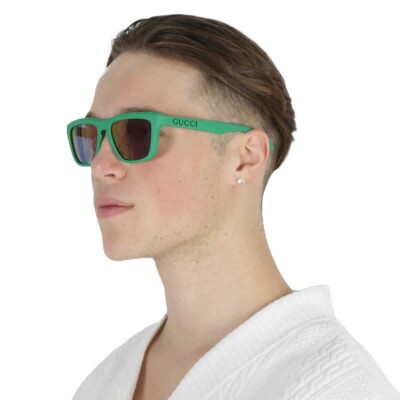 NEW GUCCI GG1571S 004 SQUARE GREEN BLUE MEN SUNGLASSES GUCCI | eBay