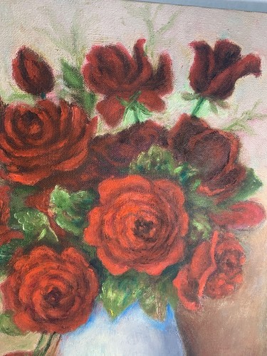 Handgemaltes Original Gemälde auf Leinwand ungerahmt Blumen Stillleben signiert - Bild 8 von 12