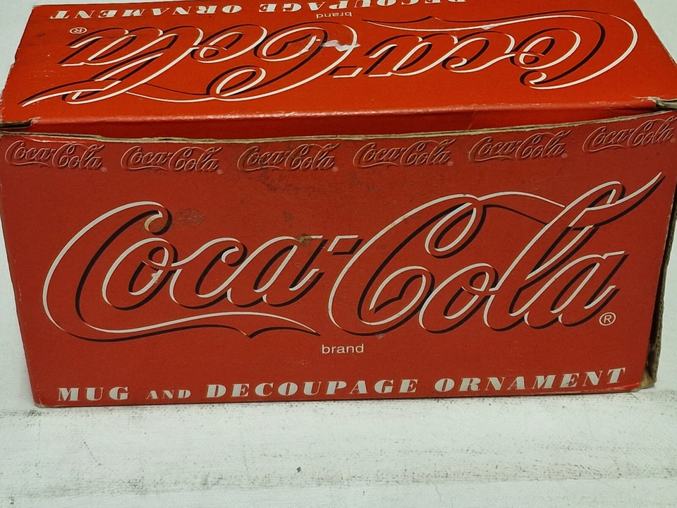 Vintage Coca Cola Mug & Decoupage Christmas Ornament Set  1996 - Image 4 of 4