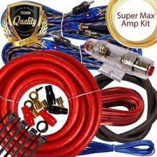 Complete 4 Channels 2000W 4 Gauge Amplifier Installation Wiring Kit Amp PK2 Red