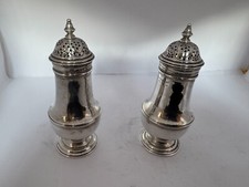 Bellissima coppia antica peperoni George V argento sterling 1911 di Garrad 7,2 oz