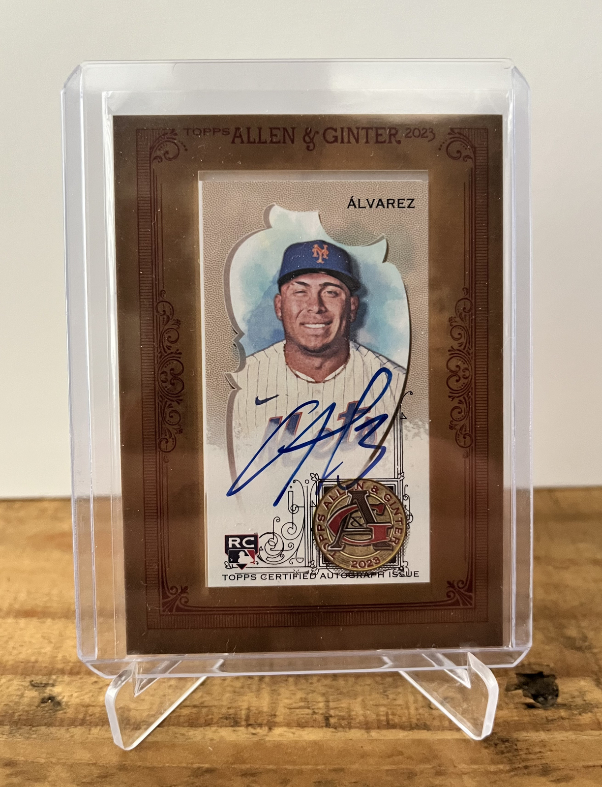 2023 Topps Allen & Ginter Francisco Alvarez MINI FRAMED ROOKIE AUTO RC NY METS 
