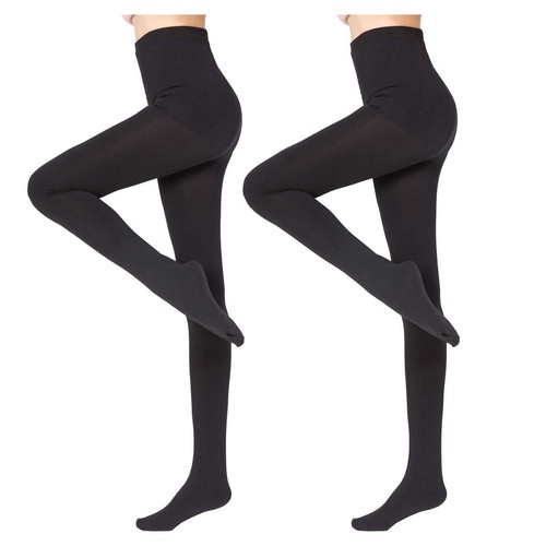 2 Pairs Fleece Lined Tights WomenOpaque Warm Winter Thermal Pantyhose