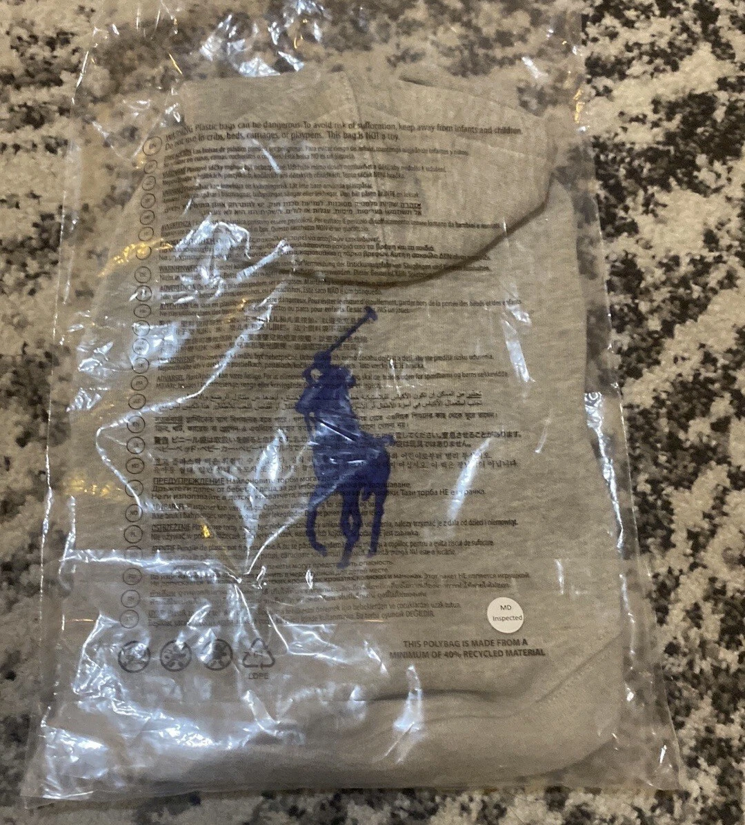 Ralph Lauren Pet Big Pony Fleece Dog Hoodie sz Large 9 12lbs