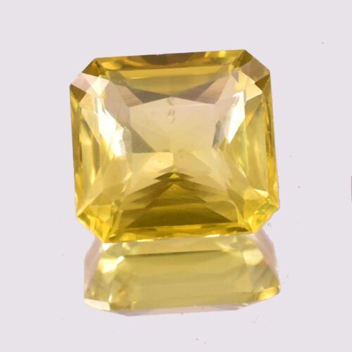 Natural 14.70 Ct Yellow Sapphire Genuine Certificate Square Cut Loose Gemstone - Picture 1 of 4