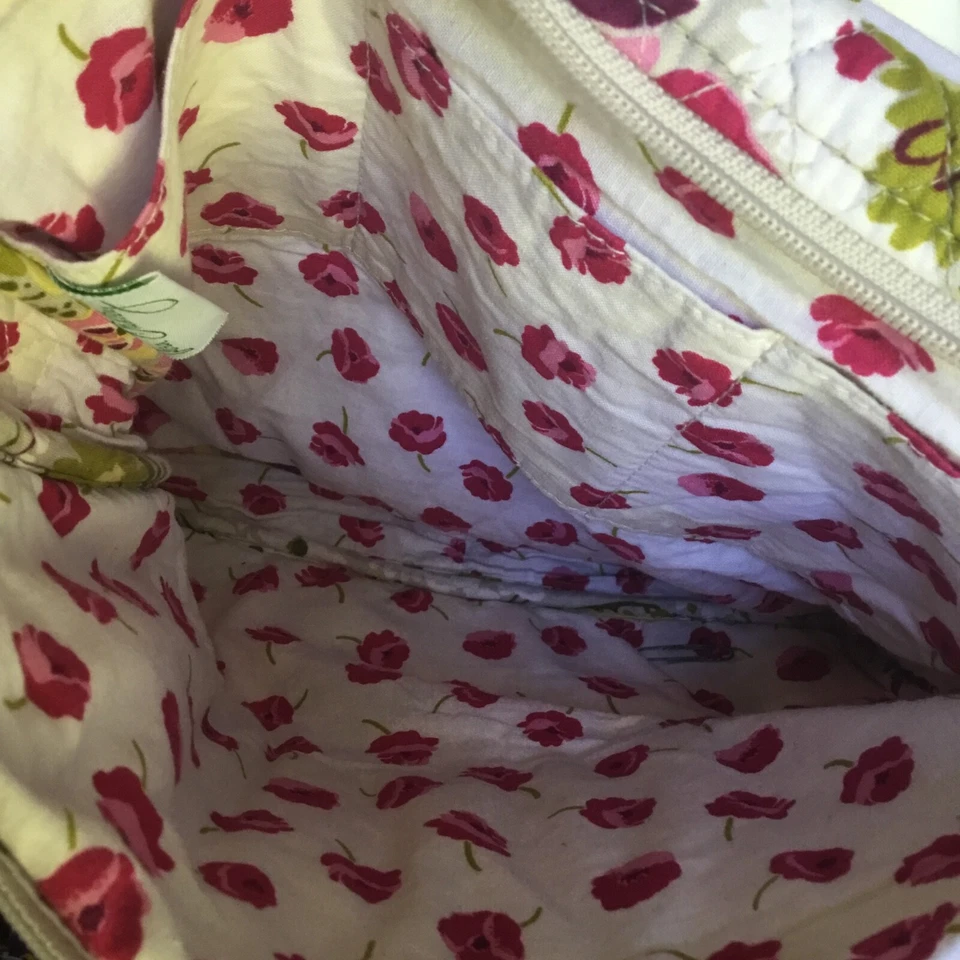 VERA BRADLEY Bandolera Acolchada Hojas Florales Bolso Mensajero Cartera Boho Chic Foto 3 de 4