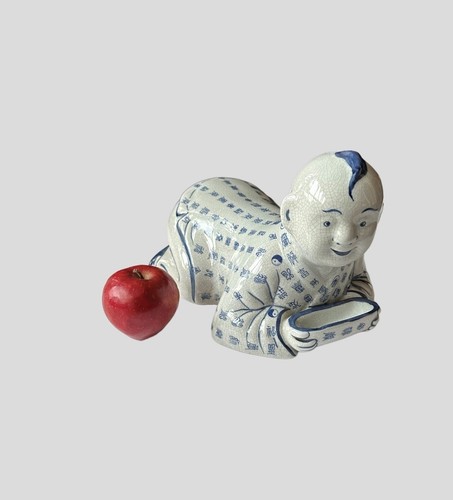 Chinese Reclining Boy Large Ceramic Sculpture In The Shape Of Opium Pillow - Picture 7 of 13