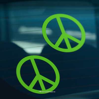 2x CND PEACE SYMBOL Sign Car Window Bumper Laptop Ipad Surf Vinyl Decal ...
