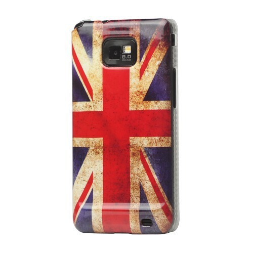 Custodia rigida Samsung Galaxy S2 / Plus cover custodia UNION JACK Inghilterra bandiera Regno Unito - Foto 1 di 3