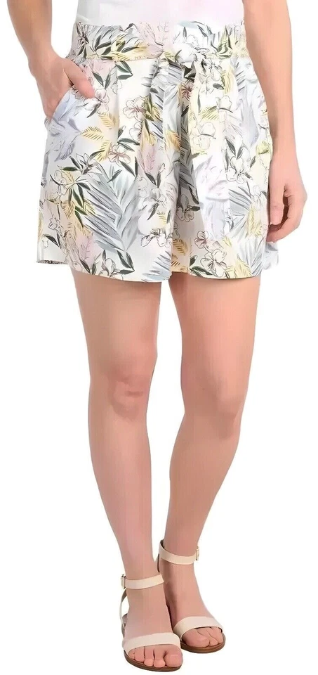 Corbata corta Dalia para dama mezcla de lino delantera, color blanco roto combo, talla L Foto 3 de 4