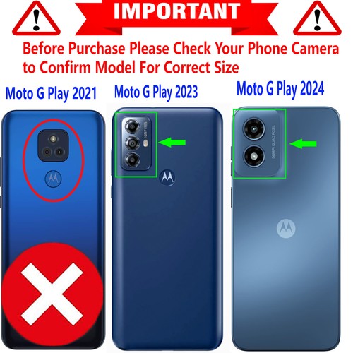 Funda para teléfono Motorola Moto G Play 2024 2023 a prueba de golpes + vidrio templado - Imagen 55 de 60