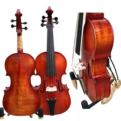 5 strings viola 18'', higher ribs,Rich Deep bigger Sound,Flames maple Back#15968
