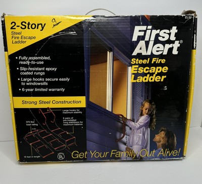 First Alert 2 Story Fire Escape Ladder 15 Ft Steel 375 Lbs