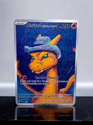 ゴッホ展 リザードン 星月夜 リザルト・イブwith grey felt hat Pokemon Van Gogh Charizard with Grey Felt Hat Gold Metal Card