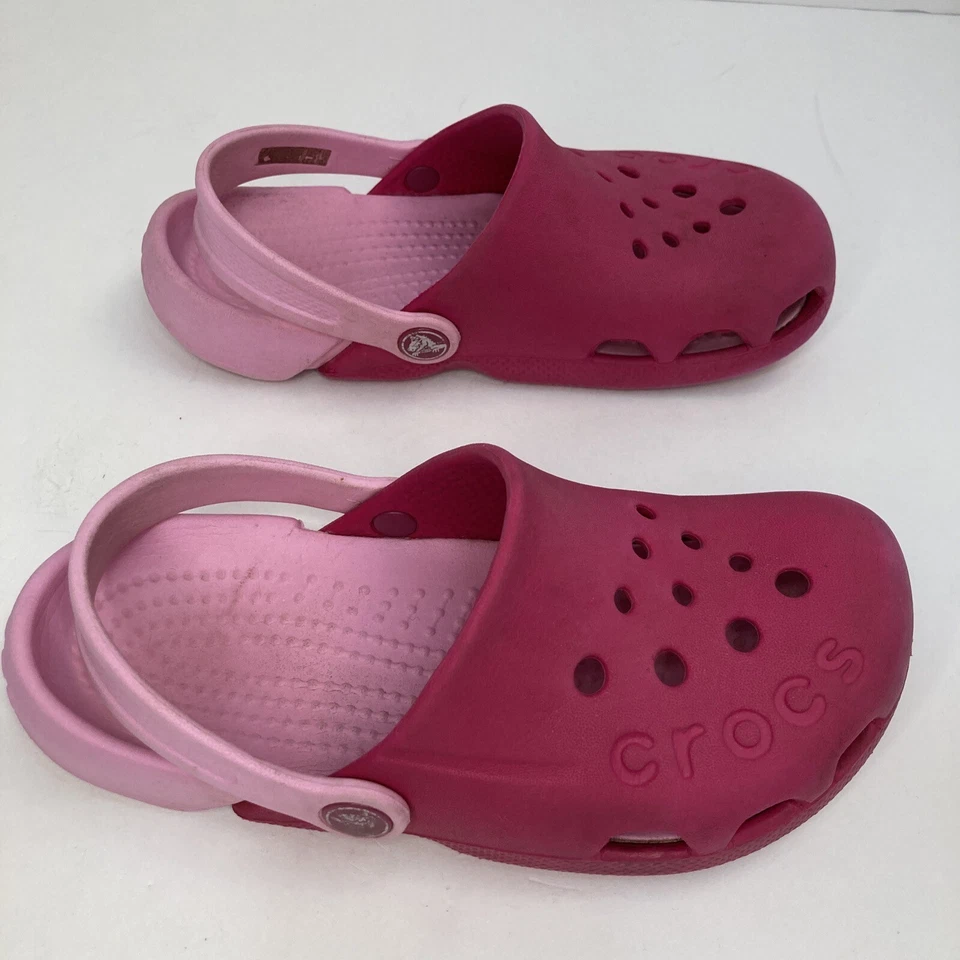 Crocs Electro Slip On Clogs Pink Kids Size J1 Water Shoes Sandal - Image 3 of 4