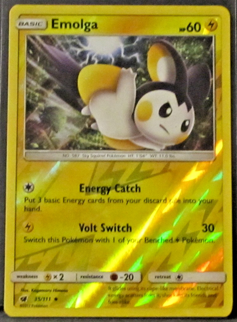 1 POKEMON CARD TCG/EMOLGA/35/111/REVERSE HOLO/UNCOMMON/2017