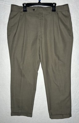 Lauren Ralph Lauren Men s Brown Pleated Classic Fit Tapered Cuffed Pants 34W