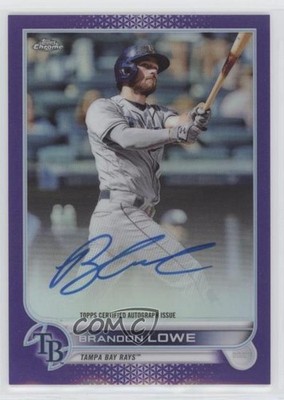 2022 Topps Chrome Veteran Purple Refractor 44/250 Brandon Lowe #CVA-BL Auto 8b5