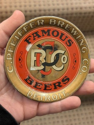 Pfeiffer Brewing Detroit Michigan MI Advertising Tip Tray Famous Beers Shonk 