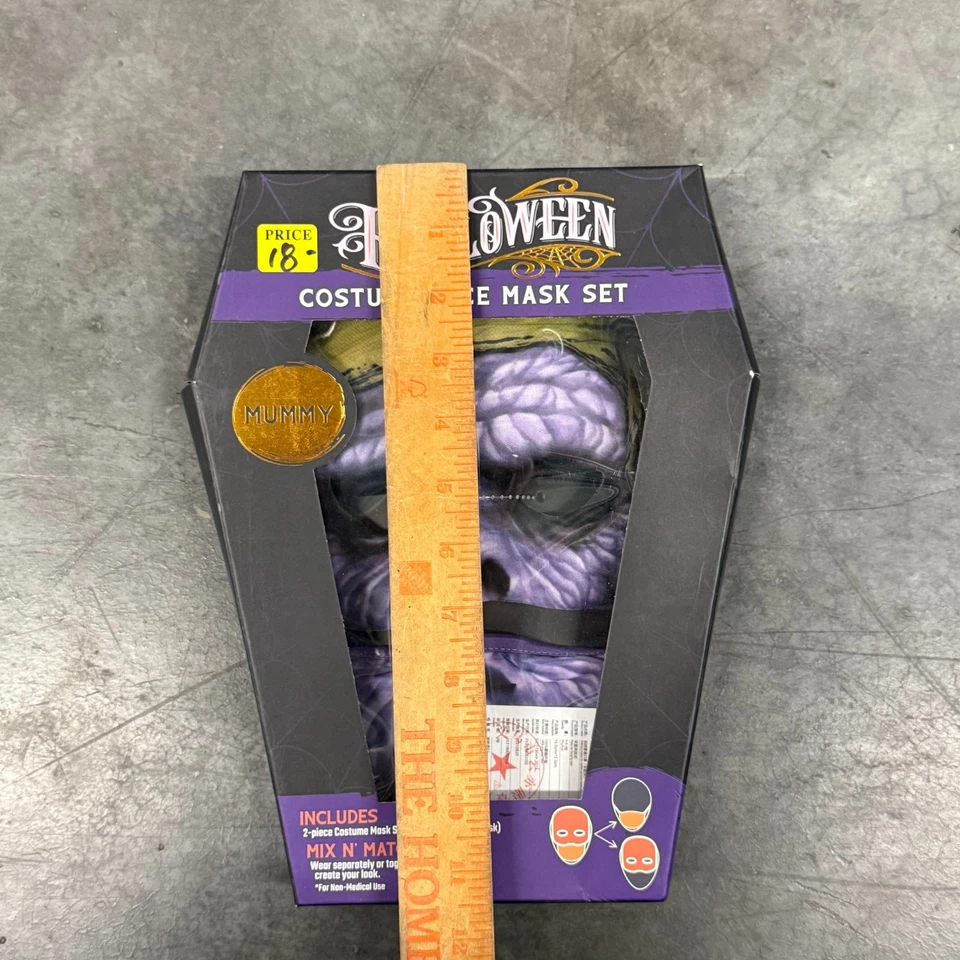 Set of 2 Halloween Mummy Faces Costume Masks Mix N' Match Horror Creepy Props - Image 3 of 4