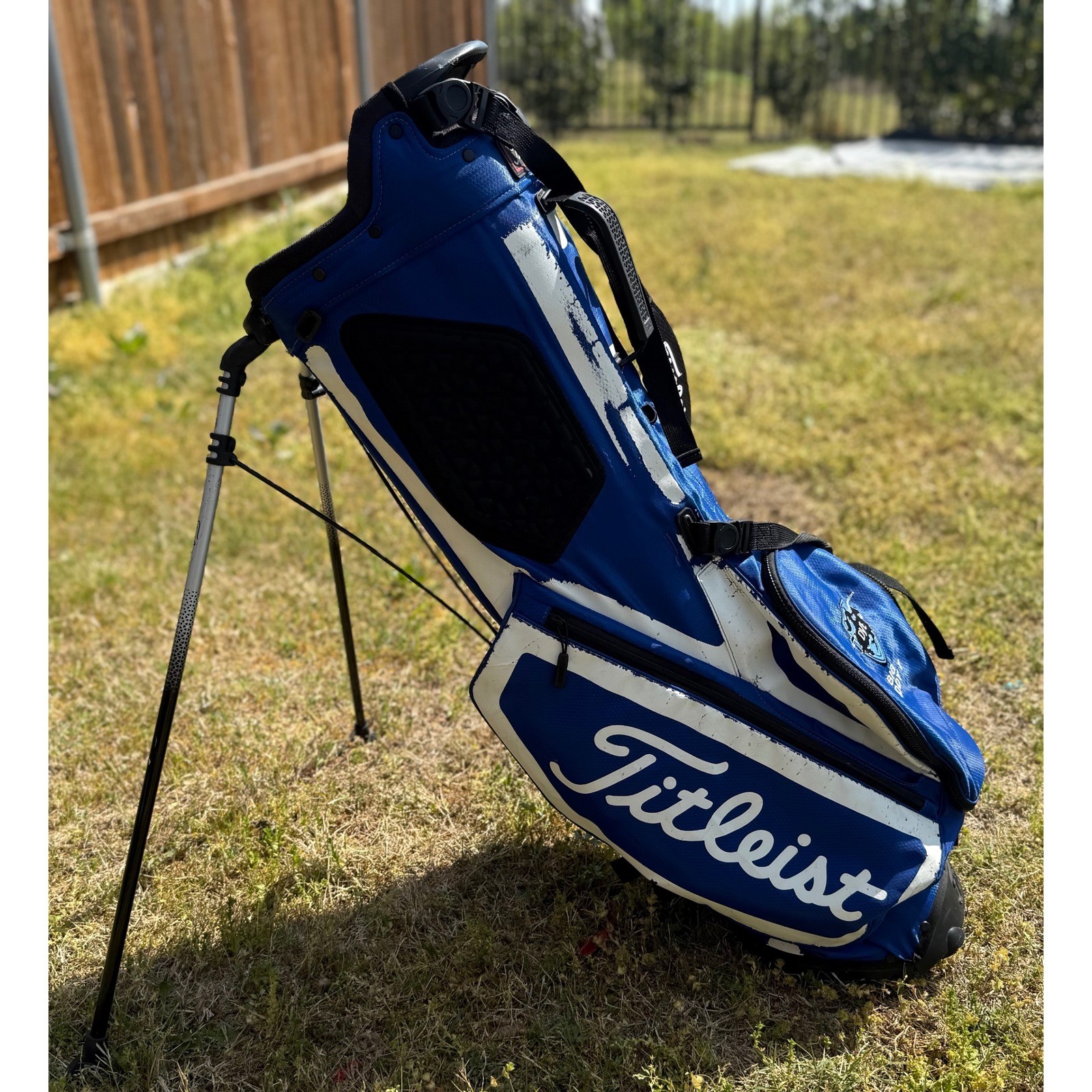 Stand Bag Blue White 4-way Divider