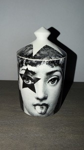 Pot à Bougie Fornasetti Star Lina – 300g, Céramique Blanche – Sans Cire, Rare