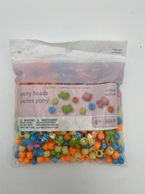 Creatology Multicolor Pony Beads 369pc Barrel & Bunny, 6x9mm & 13mm